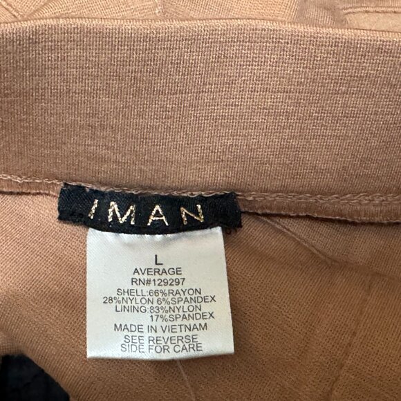 Iman Global Chic Slip into Slim Perfect Ponte Boot-Cut Pant, Camel, Large - Picture 9 of 13